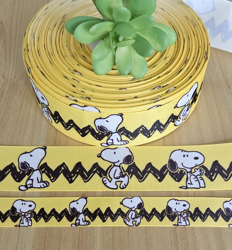 5/8, 7/8, 1.5 & 3" (1 YD) Snoopy Grosgrain Ribbon Dog Animal Collar Peanuts - Image 1 of 1