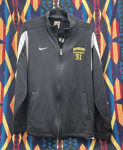 Nike Team Men’s Medium Baylor Volleyball Full Zip Fit-Dry Jacket Cover