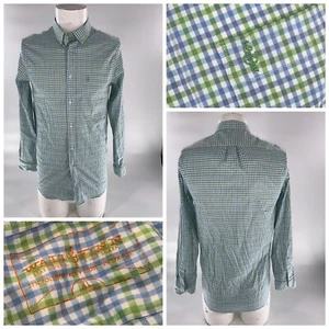 Walt & Finn Button-Up Shirt Boys XL Blue Green Gingham Poly YGI A2-266 - Picture 1 of 9