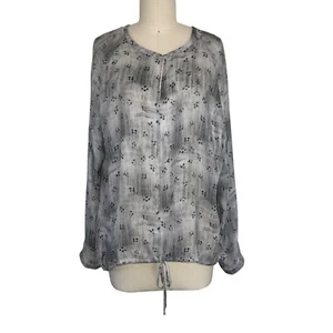 Seidensticker Gray 100% Silk Flowy Long Sleeve Blouse Made in Germany Sz 42 / L - Picture 1 of 9