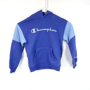 Champion Girl's Blue & Light Blue Hoodie Kangaroo Pocket Logo M (8) NWT $40 - Picture 1 of 3