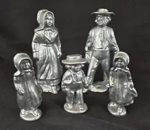 Amish Family Figurines Made of Cast Aluminum 2.5-4.5 Inches Tall - Picture 1 of 13