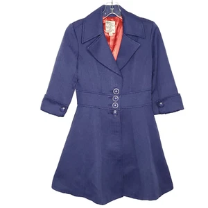 Cappotto Anthropologie Tulle S Bluel Mezza Manica Vestibilità Svasato Spina di Pesce Scollo V - Foto 1 di 6