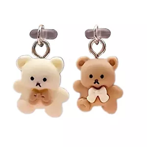 2X Cute Mobile Phone Dust Plug Anti Dust Cap Dust Cover New Bear Dust Plug USB-C - Picture 1 of 13