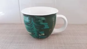 2014 Starbucks Coffee PINE TREE  Mug Holiday Christmas Green Gold Abstract 14oz - Picture 1 of 11