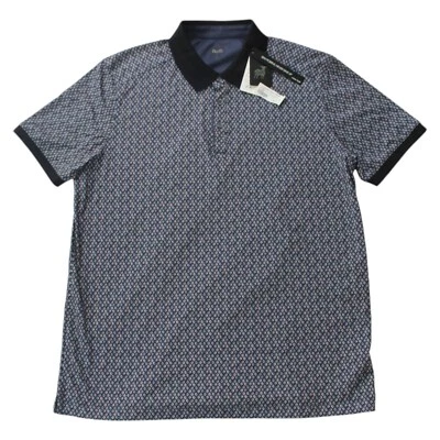 Nova Camisa Polo Masculina Gola Geométrica Raffi FEATHER US$ 135 X-GRANDE XL Azul SS - Imagem 1 de 4