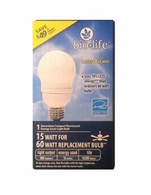 Decorative Compact Flourescent 15W=60W A21 800 Lumens Soft White (6 PACK) - Image 1 of 4