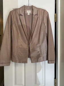 Chico's 0 glimmernde elegante Jacke Blush Pink Metallic Größe 0 - Bild 1 von 4