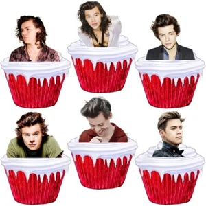 Harry Styles One Direction 1d Stand Up Cup Cake Toppers Edible Party Decorations - Picture 1 of 2