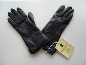 Vintage 1960s Leather Gloves Size 7.5  Navy Blue New With Tags - Picture 1 of 5
