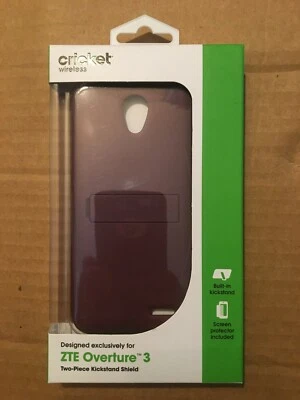 NEW CRICKET ZTE OVERTURE 3 Two Piece Kickstand Shield Screen Protector Case - Image 1 of 4