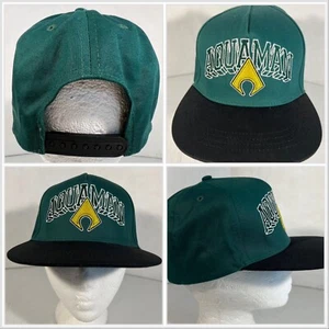 Six Flags Grand Prairie TX Aquaman Power Wave Snap Back Sombrero Talla Única Verde Raro - Imagen 1 de 10