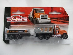 MAJORETTE NEW MACK GRANITE TIPPER TRUCK & TRAILER NEW AND SEALED RARE IN THE UK - Picture 1 of 3