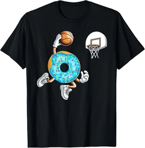 Funny Donut Basketball sports Donut Lover Gift Unisex T-Shirt - Picture 1 of 4