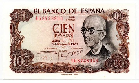 Spain UNC Note 100 Pesetas 1970 P-152 (Low Shipping) Cover