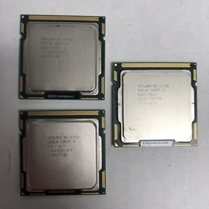 LOT OF 3- Intel i5-750 2.67GHz 8MB Quad-Core SLBLC Socket LGA1156 CPU/Processor - Picture 1 of 2