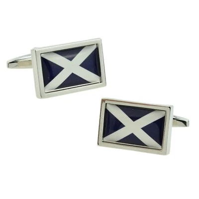 CADOGAN GIFTS Cross of St Andrews Scottish Flag Cufflinks Presented in a Box X2PSN081