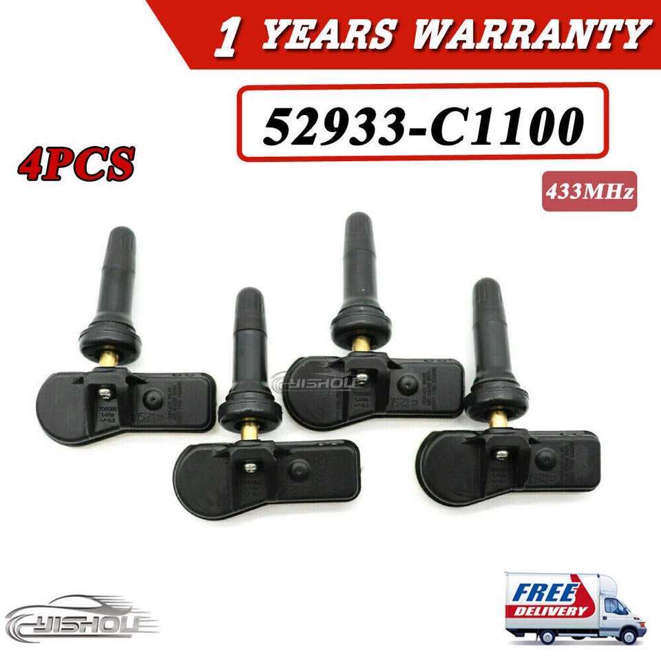 4PCS Tire Pressure Monitor Sensor TPMS  52933-C1100 For Hyundai Tucson Sonata LF - Изображение 1 из 4