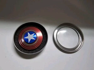 America Captain's Shield Round Metal Fidget Spinner Toy with Case - Picture 1 of 4