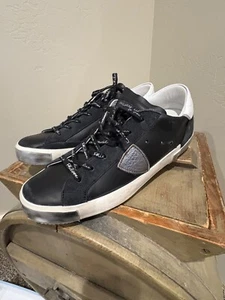 Philippe Model Sneaker prsx low foxy lamine Noir - Argent Women’s 40 - Picture 1 of 14