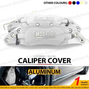 Metal Silver ENDLESS Style 2x 27cm Front Rear Universal Disc Brake Caliper Cover - Picture 1 of 9