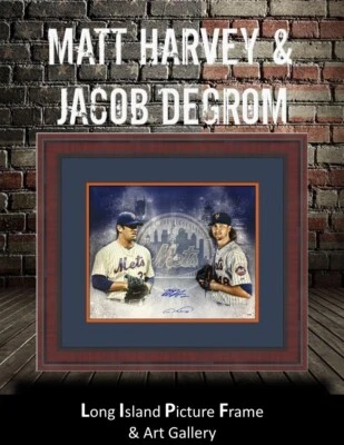 Matt Harvey Jacob DeGrom New York Mets Signed Photo Custom Framed PSA/DNA - Image 1 of 4