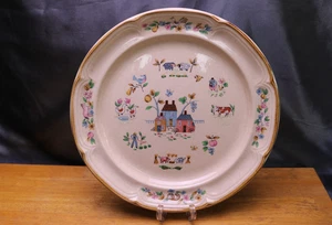 Plato redondo Heartland Chop Plate International 12" #7774 tema de granja como nuevo Japón - Imagen 1 de 5