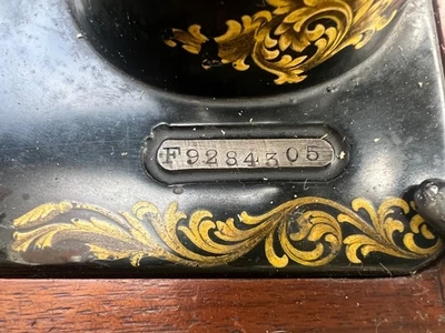 Vintage Singer Sewing Machine with Case and Hand Crank Manual - Image 1 of 4