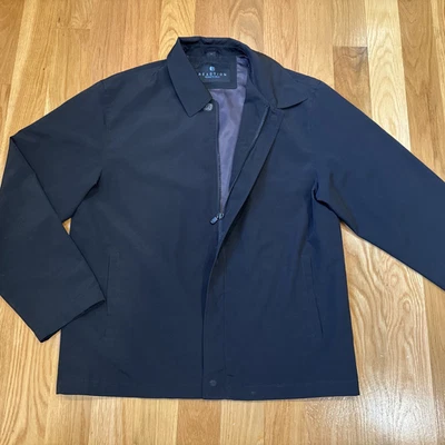 Kenneth Cole Reaction Mens Coat Size L Lightweight Rain Jacket Black Zip Up - Image 1 of 4