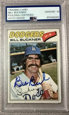 Bill Buckner Signed 1977 Topps #27 Baseball Card Autograph PSA/DNA Gem 10 - Image 1 of 2