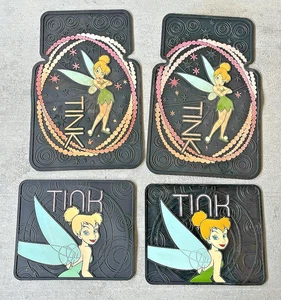 Tinker Bell Rubber Car Floor Mats Plasticolor Front Pair 2005 Disney Made in USA - Picture 1 of 6