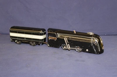 Marx Mercury Windup Loc con silbato y banda litográfica NYC Tender EXC WOW WOW Foto 1 de 4