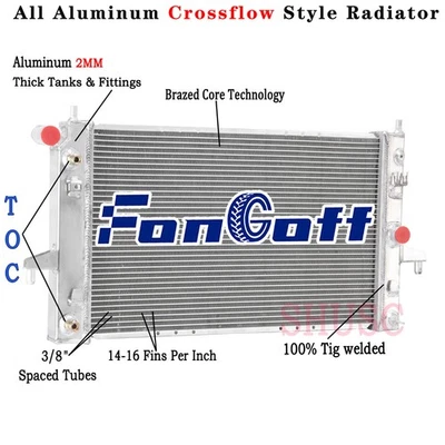 Aluminum Radiator for 1994-2002 Saturn SC1 SC2 SL SL1 SL2 1994-2001 SW1 SW2 1.9L Foto 1 de 4
