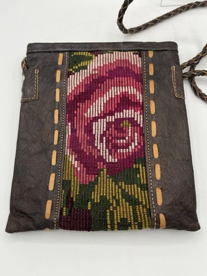 Altiplano Leather Purse. Guatemalan Altiplano Huipile Leather & Textile Bag.... - Image 1 of 4