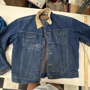 Chaqueta vaquera Wrangler M150 cuello pana manta forrada vintage envejecida - Imagen 1 de 13
