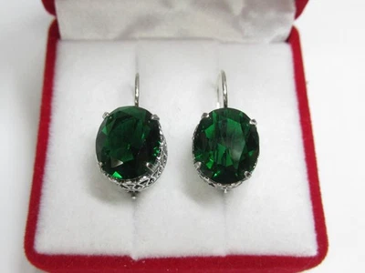 Earrings modern costume jewelry, cupronickel, silver plated, weight 4,1 g.. - Image 1 of 4