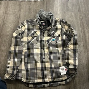 NFL Miami Dolphins grau und creme karierte Jacke - Bild 1 von 6