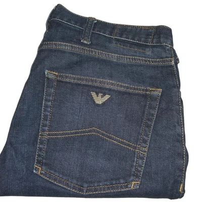 Armani Jeans J45 Slim Skinny Fit Stretch Denim W36 L32 Dark Blue Mens 6x6j45 AJ - image 1 of 4
