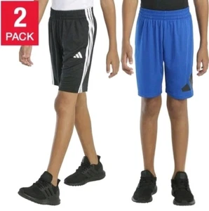 Adidas Youth 2-Pack Short Large 14/16 Black Blue - Picture 1 of 9