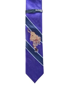 $49 Murano Slim Purple Tiger Silk Tie NWT - Picture 1 of 7