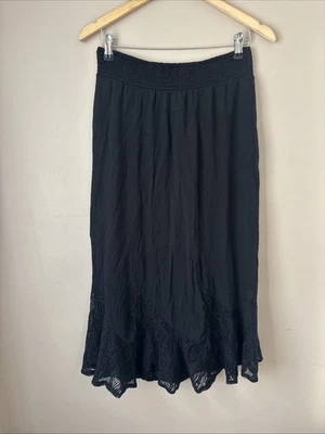 Apt. 9 Women's Black Skirt Size Small Lined Lace Hem Elegant Midi - Image 1 of 4