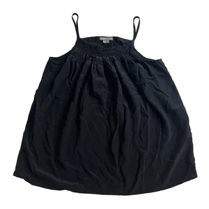 Canotta Vince seta donna nera grande collo stretto spalline sottili blusa L - Foto 1 di 12