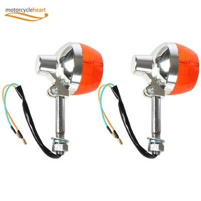 2Pcs Turn Signal Light For Honda CT70 CT90 XL100 CB350 CM400 CB450 CB750 8mm 12V - Image 1 of 4