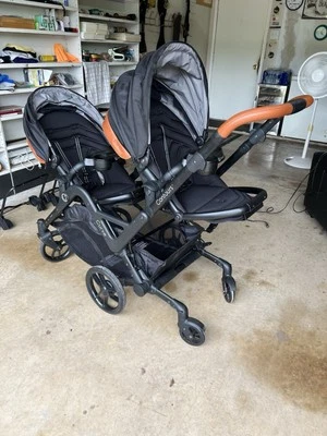 Contours Curve V2 Convertible Tandem Double Stroller-Leather trim & 360 turning - Image 1 of 4