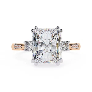 3.70 CT Lab Grown Diamond Ring for Women – Certified Radiant Cut 14K Gold - Picture 1 of 14