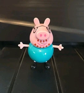 Peppa Pig ~ DADDY ~ 2003 JAZWARES 3in Actionfigur mit Brille ~ Cartoon ~ GUC - Bild 1 von 5