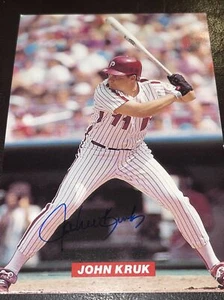 John Kruk Autographed Signed 1989 Team Issued 4x6 Postcard Phillies - Picture 1 of 5