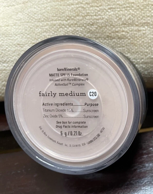 bare Minerals MATTE SPF15 Foundation * FAIRLY MEDIUM C20 * Full Size 6g ~ NEW ~ - Image 1 of 1