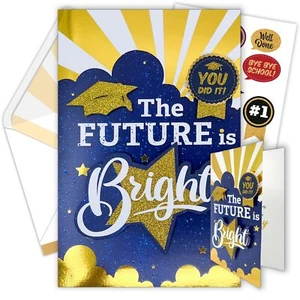 Decorably Gold Foil & Glittery College Graduation Card Set with Sparkly Gradu... - Picture 1 of 6