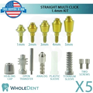 5x Straight Multi Unit 1.4mm Abutment Attachment Kit Internal Hex 2.42mm - Picture 1 of 8